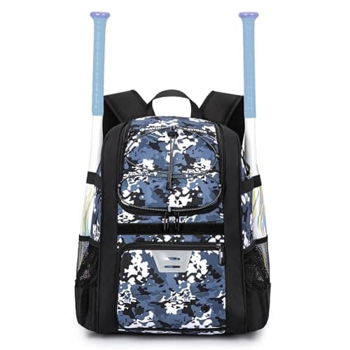 KAVIGOR Youth Baseball Bag, Softball Bag for Girls & Boys, Kids Tball Backpack with Shoes Compartment