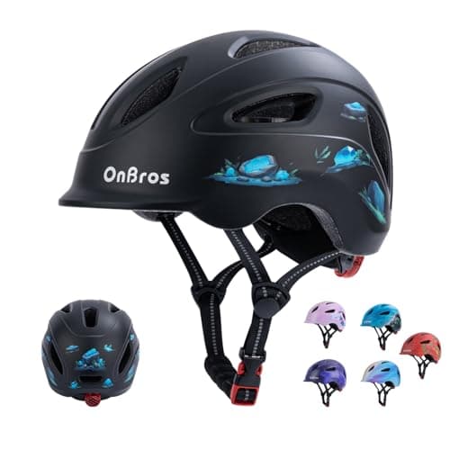 Kids Bike Helmet, OnBros Kid Bicycle Helmet for Girls and Boys with Light Lightweight Kids Helmets Certified Toddler Helmets for Kids 3-5-8-10 Age (46-50-55 cm)