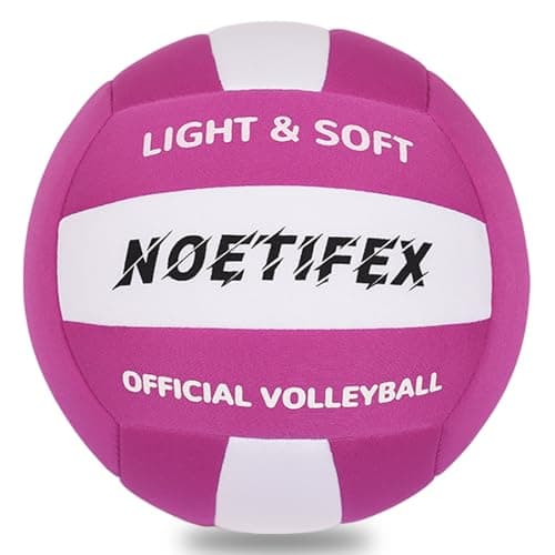 Noetifex Soft Volleyball-Super Soft Fabric Light Volleyball for Indoor Practice Safe and Quiet Kids Youth Beginners House Yard Training Practice Games(Deflated)