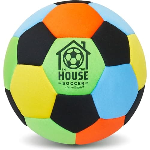 U Scored Sports in The House Soccer Ball - Indoor Size 4 Padded Soccer Ball for Kids (Ages 3+) & Adults - Bring Soccer Practice Home - Perfect for Juggling - Gift for Soccer Player