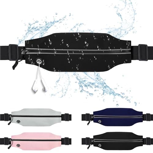 Slim Running Belt For Men and Women Waist Fanny Pack Phone Holder Pouch Bag Reflective Zipper Pocket Workout Cycling Fitness