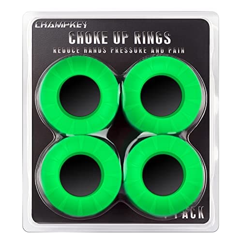 CHAMPKEY Premium Choke up Rings 4-Pack for Youth Baseball, Softball and Tee Ball (Green)