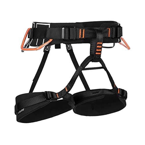 Mammut 4 Slide Climbing Harness – Adjustable Rock Climbing Harness with 4 Slide-Bloc Buckles & Wear Indicator, Comfortable Cushioned Fit for Indoor & Outdoor Climbing, Black, M-XL