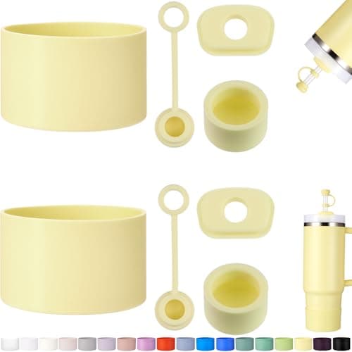 HYZ 8 Piece Accessories for Stanley Cup, Silicone Spill Proof Stopper Set and Protective Boot Including Straw Cover Cap for Stanley H2.0 20oz 30oz 40oz Tumbler, Pomelo