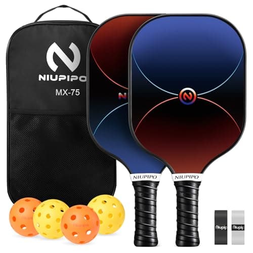 Niupipo Pickleball Paddles - USAPA Approved Graphite Fiberglass Pickleball Paddles Set of 2 with Polypropylene Honeycomb Core, Cushion 4.72In Grip, Portable Bag, Lightweight Pickleball Racket