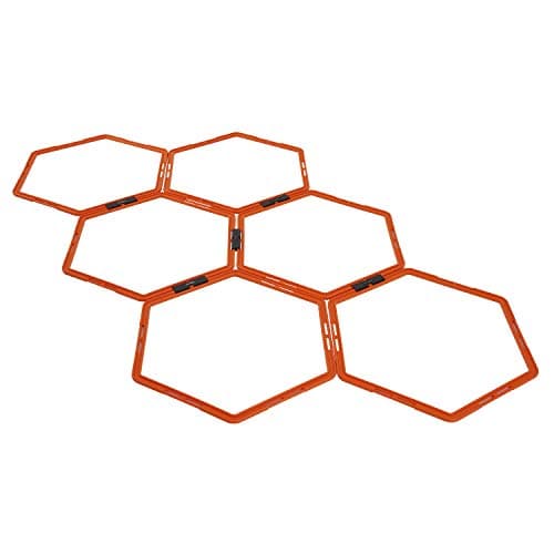 Yes4All Hexagonal Agility Speed Rings with Carrying Bag – Agility Hurdles for Agility Footwork Training (Set of 6 Rings)