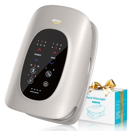 ALLJOY Hand Massager with Heat and Compression, Knuckle Stretching and Hand Massage, 6 Modes 6 Intensities 3 Heat for Arthritis and Carpal Tunnel Relief, Mothers Day Gifts for Women Men(Champagne)