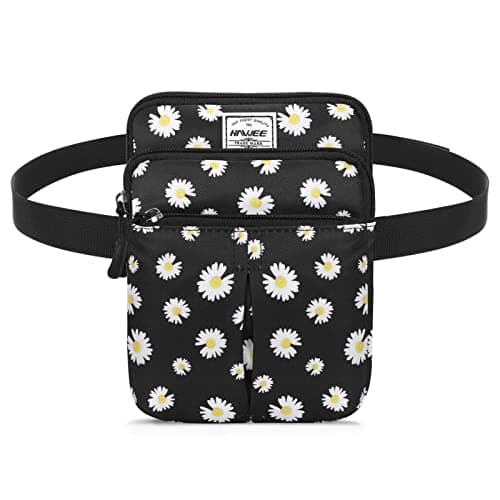 HAWEE Waist Bag for Women Cross Body Cell Phone Purse Adjustable Shoulder Strap Travel Hip Pouch Multifunctional Fashion Fanny Packs Water Repellent, Daisy