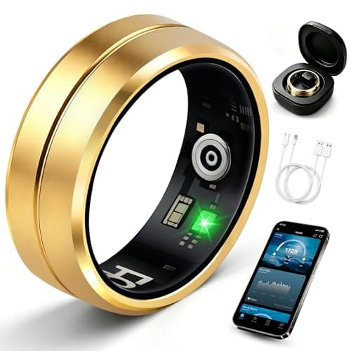 STILEFIX Smart Ring for Women Men, All-New Matte Scratch-Resistant Design, Health & Fitness Tracker for Sleep, Stress & Activity Monitoring, Long Battery Life, Waterproof, No App Fee, Gold 9