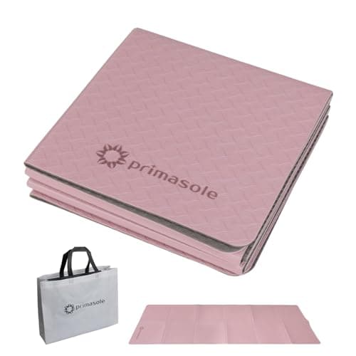 Primasole TPE Folding yoga mat Travel Double side Non-Slip Lightweight Pilates & Floor Workouts6mm thick Pink Color PSS22NH014A