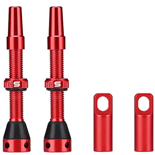 Tubeless Value Stems 44mm LITEONE Premium No Leak Tubeless Presta Valve Stems Kits with Integrated Value Core Remover Tool and Valve Stem Caps Fit Most Bicycle Tubeless Rims Pair Red