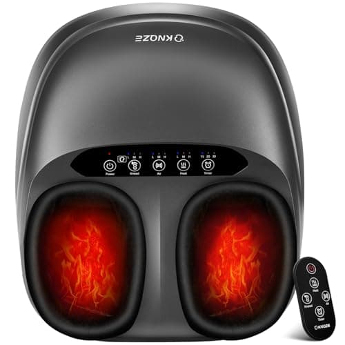 KNQZE Shiatsu Foot Massager with Heat, Compression, Deep Kneading Foot Massage for Plantar Fasciitis Relief, Remote Control, Multi Massage Modes, Auto Shut-Off Timer, FSA Eligible, Fathers Day Gift