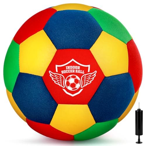 HopeRock Indoor Soccer Ball, Size 4 Soft Foam for Toddlers and Kids, Silient in House, for Youth Boys and Girls Aged 3-12 Years Old