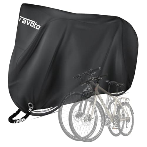Favoto Bike Cover Waterproof Outdoor - Bicycle Cover for 2 Bikes XXL Sun Rain Dust Wind Protection Heavy Duty with Storage Bag Bike Tarp for Mountain, Road & Electric Bikes