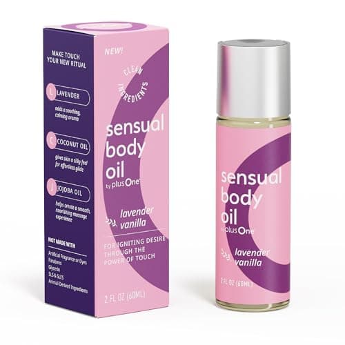 plusOne Sensual Body Oil – Lavender Vanilla Massage & Intimate Oil, 2 fl oz