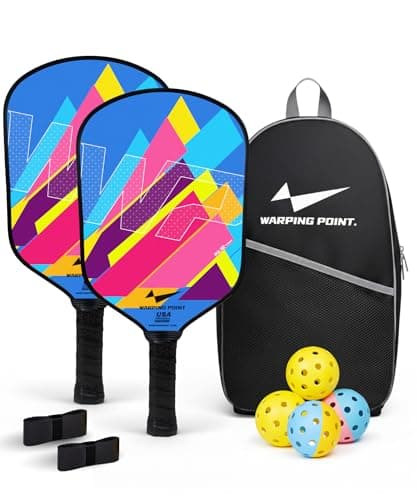 Pickleball Paddles Set of 2, Fiberglass Pickleball Set, Durable & Lightweight USAPA Approved Pickle Ball Rackets 2 Pack Pickleball Gifts for Women with Bag & Outdoor Balls for Men Beginner Adults