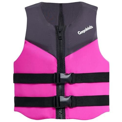 Gogokids Youth Swim Vest for Kids Teens Boys Girls 50-90 lbs & 75-125 lbs, Soft 3D Fabric Swim Jacket, Lightweight Pool Float Vest with Adjustable Straps for Swimming Boating Kayak Beach Water Sports