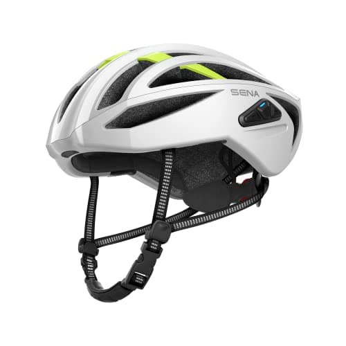 Sena R2 EVO Road Cycling Bluetooth Helmet Integrated Mesh Intercom System (Matte White, Medium)