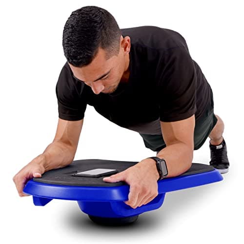 GoSports Fitness Core Hub Plank Board with Smart Phone Integration for Full Body Workouts, Blue