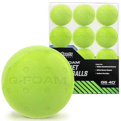 GoSports GS 40 Q-Foam Pickleballs - Quiet Foam Balls for Indoor or Outdoor Practice - 12 Pack