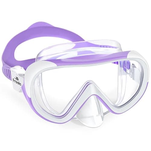 Freela Swim Goggles with Nose Cover for Kids 8-12 8-14 6-14 4-7 3-10 3-6 3-5 Boys Girls Children Youth , Water Pool Beach Swimming Goggles Mask for Tempered Glass Anti Fog Waterproof 180° Clear View