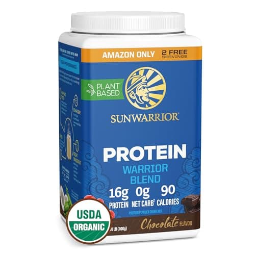 Organic Plant Based Protein Powder | Vegan Organic Protein Powder Chocolate Flavored with BCAA Amino Acids & Hemp Seed Pea Blend | Non-GMO Soy Dairy Filler & Gluten Free (Chocolate, 32 Servings)