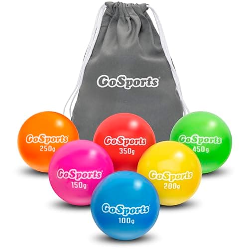 GoSports Plyometric Weighted Balls for Baseball & Softball Training 6 Pack - Variable Weight Balls to Improve Power and Mechanics - Pro Set