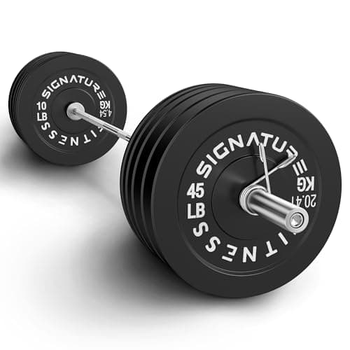 Fitvids 2-Inch Olympic Bumper Weight Plates Including 260 LB Weight Plates & 7FT Olympic Barbell Bar, Black