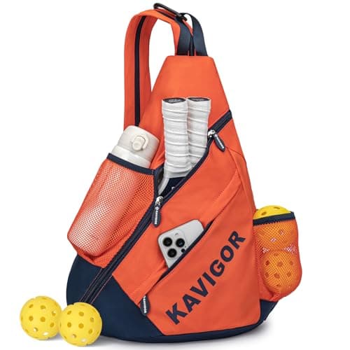 KAVIGOR 2025 Pickleball Sling Bag, Convertible Ultra-Light Backpack with Skin-Soft Fabric & Wet/Dry Pocket, Fits 4 Paddles + Gear
