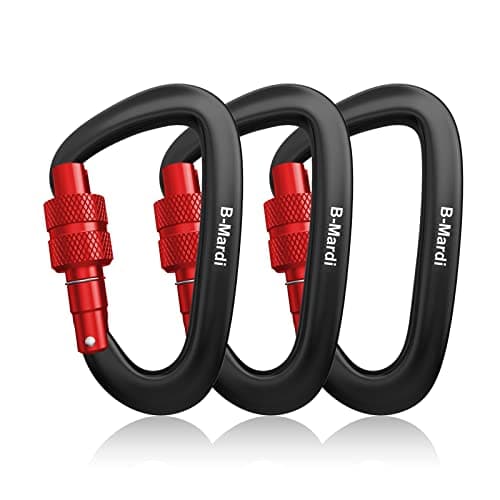 B-Mardi Keychain-Carabiner Clips Heavy Duty 12kN (2697 lbs)-Lightweight Locking Carabiners for Camping, Hiking, Hammock, Dog Leash Harness, Outdoor and Gym etc, Keychains& Utility