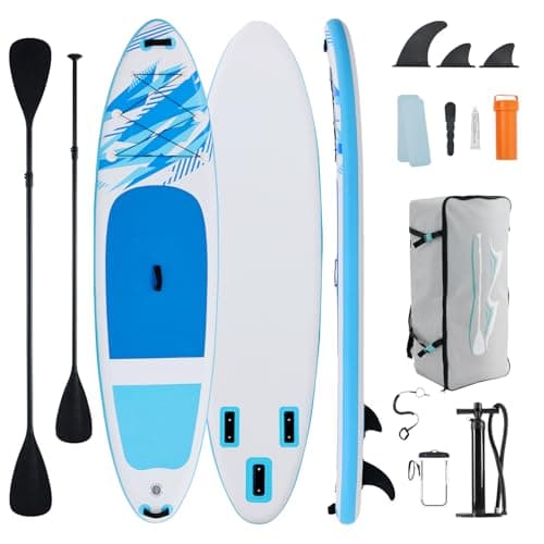 Sweetcrispy Inflatable Stand Up Paddle Board with Premium SUP Paddleboard Accessories,Wide Stable Design,2-in-1 Paddle,Non-Slip Comfort Deck for Adults & Youth of All Skill Levels