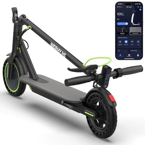 WERHY Electric Scooter with 8.5"/10" Solid Tire, 350W/500W Powerful Motor & 19/22 MPH Top Speed, 16/25 Miles Long Range, Folding E Scooter with Dual Braking for Teens and Adults