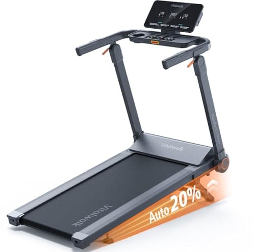 Vitalwalk Foldable Treadmill with Auto Incline, 48"x18" Wide Running Belt, 10MPH, 3.5HP Brushless, Walking Pad Treadmill for Home, Auto Folding, No Installation, 350LBS Capacity, APP, 20% Auto Incline
