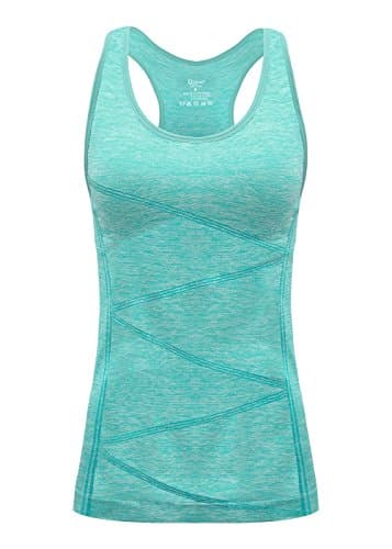 Disbest Yoga Tank Top, Women's Performance Stretchy Quick Dry Sports Workout Running Top Vest with Removable Pads