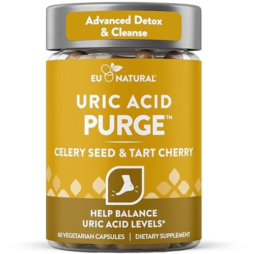Eu Natural Purge Uric Acid Flush - Eat & Drink What You Want - Uric Acid Support for Joints & Mobility with Celery Seed, Tart Cherry & Chanca Piedra - 60 Vegetarian Capsules