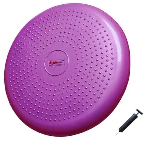AppleRound Inflated Wobble Cushion with Hand Pump, Air Stability Board (Extra Thick), Core Balance Disc for Adults, Sensory Wiggle Seat for Kids, Flexible Seating for All Age, 13.5in / 34cm Diameter