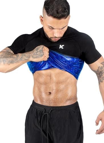 Kewlioo Men's Sauna Suit Shirt - Heat Trapping Sweat Compression Vest, Shapewear Top for Men, Sweat More & Look Great, Gym Workout Exercise Versatile Heat Shaper Jacket (Black, S)