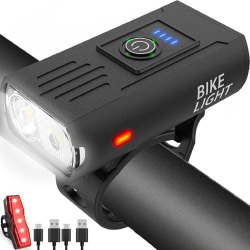 Victoper Bike Light, High Lumens Super Bright Bicycle Lights, 6+4 Modes USB Rechargeable Bike Headlight & Tail Light Set, Waterproof Safety Bike Front & Rear Light for Valentine's Day Gifts