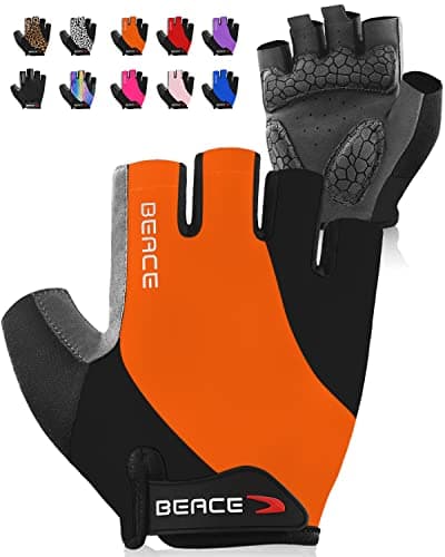 BEACE Cycling Gloves Bike Gloves Biking Gloves Half Finger Road Bike Bicycle Gloves for Men and Women-5MM Breathable Anti-Slip Shock-Absorbing Pad Gym Light Weight Mountain Bike Gloves