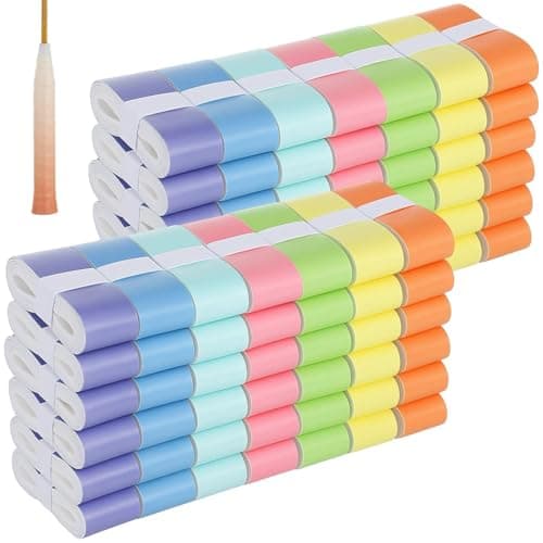 84 PCS Tennis Racket Overgrips, 7 Gradient Colors Badminton Racket Overgrip Bulk, Soft Tennis Racket Grip Tape, Anti-Slip Absorbent Grip Tape for Pickleball Racquets, Bike Handlebar, Fishing Rod