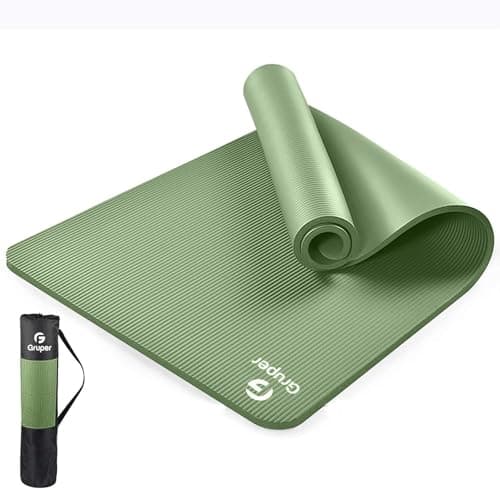 Gruper Thick Yoga Mat Non Slip, Large Size 72" L x 32" W x 0.6" TH, Premium Exercise & Fitness Mat with Carrying Strap and Bag, Workout Mats for Home (Matcha, 72 * 24 * 0.4 Inches)