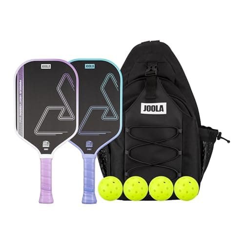 JOOLA Heat Vision Pickleball Paddles Set of 2 - Includes: 2 Pickleball Paddles, 4 Balls & Sling Bag - Lightweight USAPA Approved Carbon Fiber Paddle, Heat-Pressed Handle for Extra Stability, NFC Chip