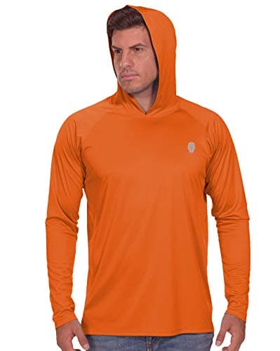 Rash Guard Men Sun Shirt Long Sleeve UV Protection Orange
