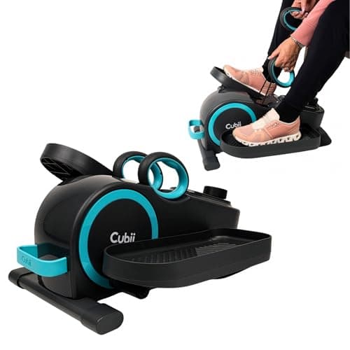 Cubii Total Body Under Desk Elliptical Bike with Built-in Upper Body Resistance Bands | Seated Exercise Machine - Arms + Legs Workout for Seniors & All Ages, 12 Resistance Levels, LCD Display