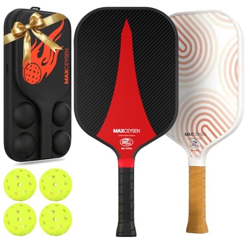 Maxceysen Pickleball Paddles T700 Carbon Fiber Surface Paddle USAPA Approved 16MM High Performance Lightweight Racket with Wide Face Long Grip for Men Women Beginner Starters Partners Couples