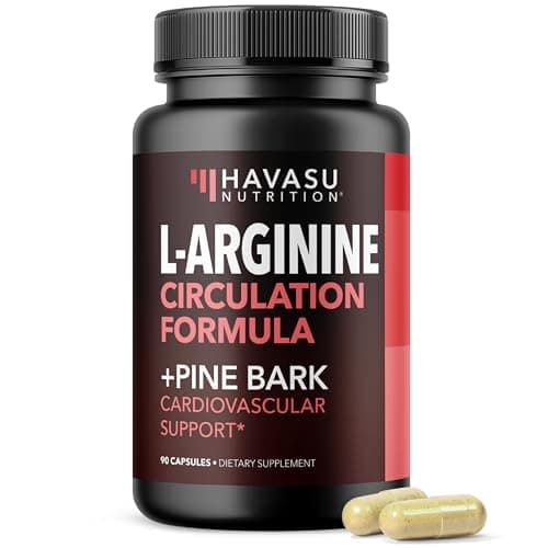 L-Arginine 1800mg and Pine Bark Extract 100mg - Nitric Oxide Supplement for Men - Performance Supplement for Men's Health - 90 Count - Endurance, Recovery Support - Vegan, Non-GMO Capsules