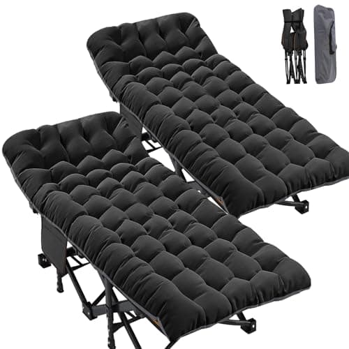 ABORON 2PK XXL Camping Cot for Adults 900LBS - 78"×32" Oversized Folding Bed with Mattress Pad, Heavy Duty 1200D Oxford Outdoor Cot with Carry Bag