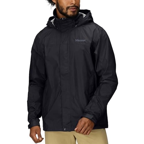 MARMOT Men's PreCip Eco Lightweight & Waterproof Rain Jacket, Black - Latest Collection, X-Large