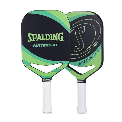 Spalding - Airtek Shot Pickleball Paddle, Airflow Carbon Fiber Face, Lightweight High-Performance Paddle for Power and Control, Durable Comfort Grip, Professional Pickleball Racket, Green
