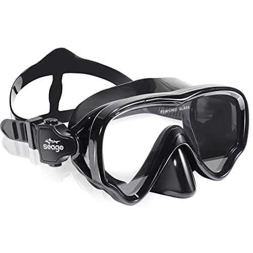 Seago Swim Goggles Snorkel Mask Diving Scuba Mask Snorkeling Goggles for Kids Boys Girls Youth, Anti-Fog 180° Clear View Kids Pool Underwater Swimming Goggles with Nose Cover, Snorkel Swim Equipment